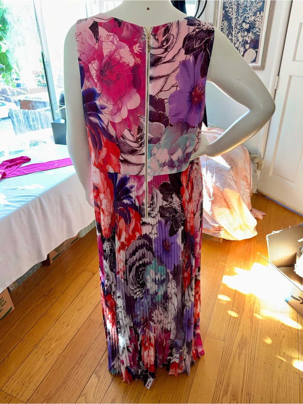 Eliza J Formal Full Length Floral Print Gown Sz 18W - Picture 10 of 14
